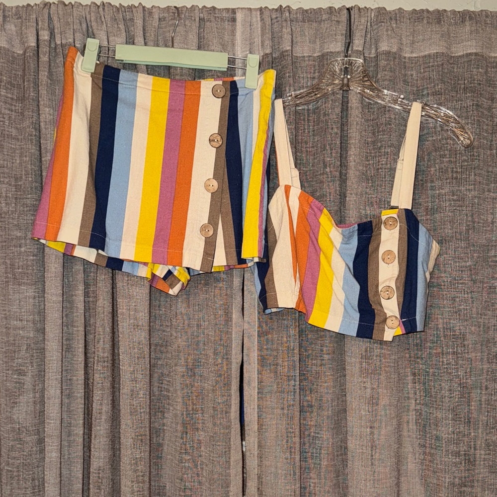 Colorful Striped Two-Piece Set Size M